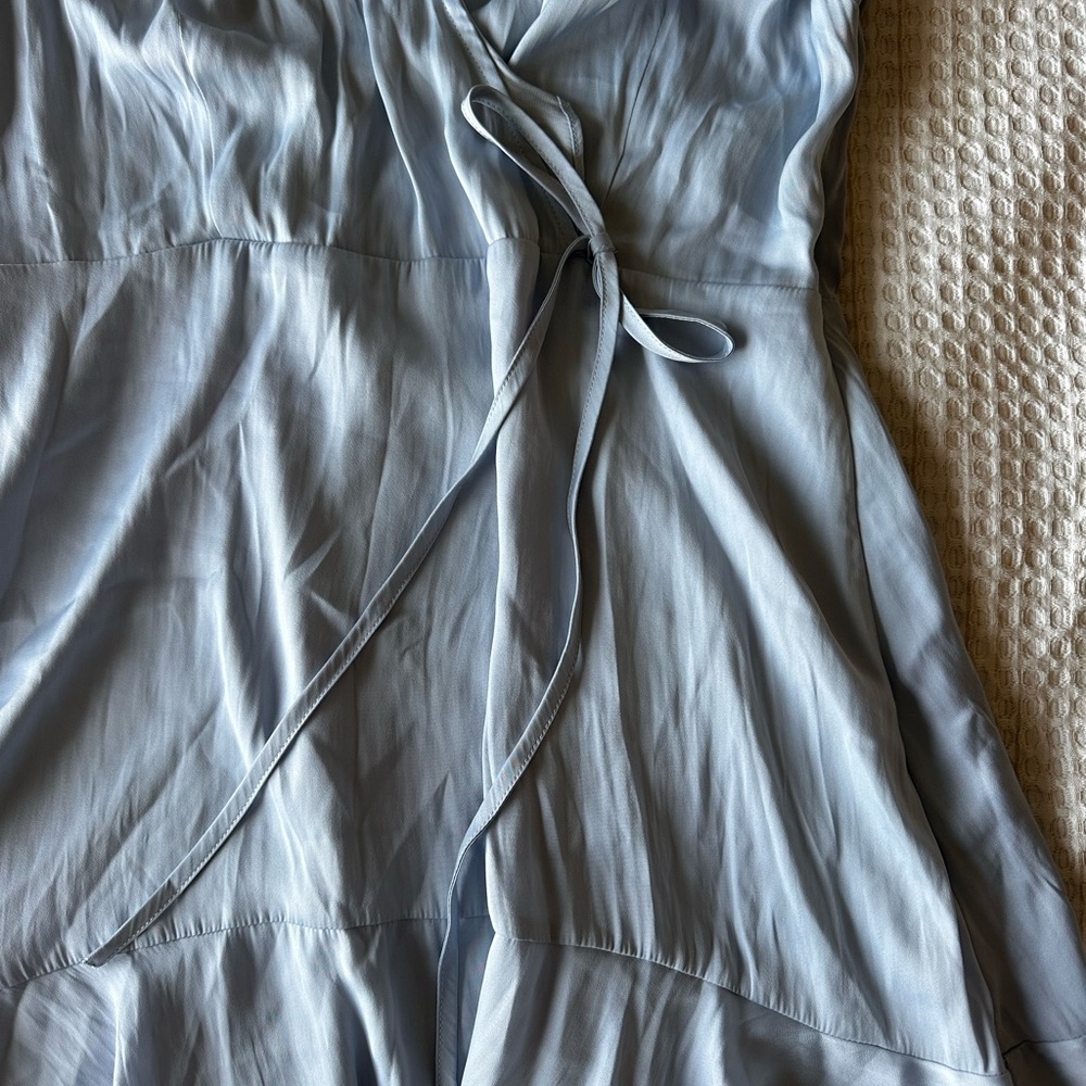 💙 Altar’d State Light Blue Ruffle Wrap Dress – Size M - Picture 6 of 8